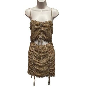 Illa Illa women’s dainty ditzy floral summer dress cut out ruching size small
